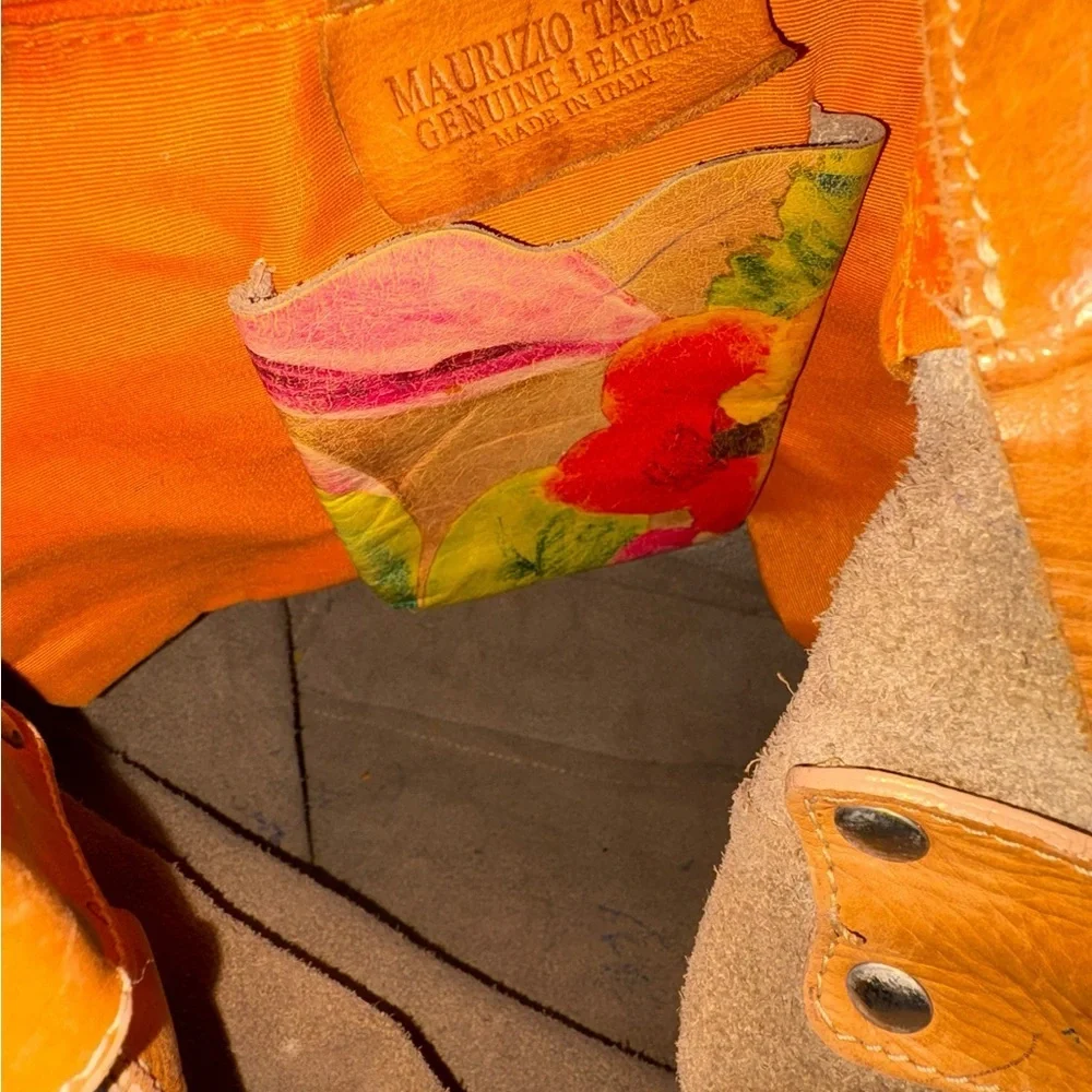 Maurizio Taiuti Italian leather floral hobo/shoulder bag